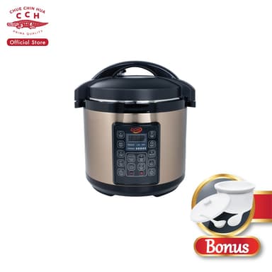 Crocodile Cookware หม้อแรงดันอเนกประสงค์ หม้ออัดแรงดันไฟฟ้าขนาด 6 ลิตร (พร้อมสตูว์เซรามิค) รุ่น PC22-71-Pro