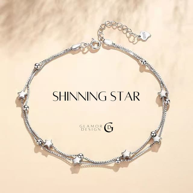 GLAMOR✨กำไลข้อมือเงินแท้ Star Story สร้อยข้อมือเงินแท้ กําไล