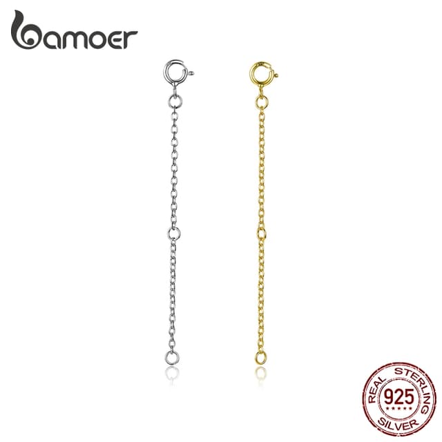 Bamoer สร้อยคอเงินแท้ 925 แบบต่อขยาย สําหรับทําเครื่องประดับ