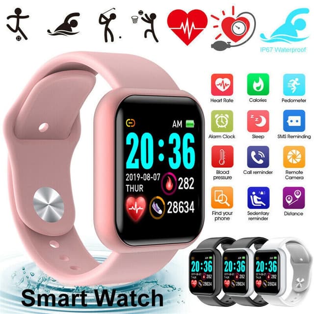 สมาร์ทวอทช์ Y68  IOS Android Heart Rate Monitor เดินวิ่ง Sma