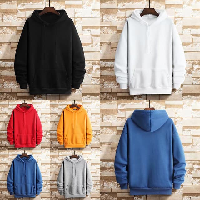 TS MEN เสื้อแขนยาวมีฮู้ด เสื้อกันหนาวมีฮู้ด  ผ้าสำลี ผ้าหนาด