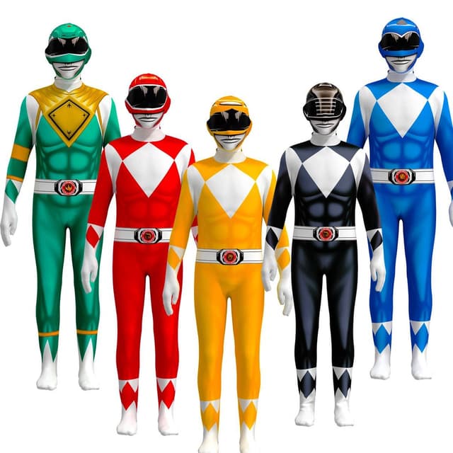 ชุดคอสเพลย์ Power Rangers Jumpsuit เหมาะสำหรับเด็กและผู้ใหญ่