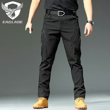 Eaglade กางเกงคาร์โก้ยุทธวิธี สําหรับผู้ชาย สีดํา Ix9
