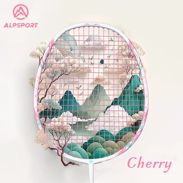 ไม้แบด ALPSPORT TX Cherry 4U สีชมพูอ่อน - คาร์บอน T600 แท้ 1