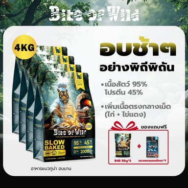 Bite Of Wild B45 อาหารแมวอบช้า 4 กก. ทูน่าแมว Kibbles 45% เนื้อสูง Grain-Free Makan Kucing, เหมาะสําหรับลูกแมวและแมวโต