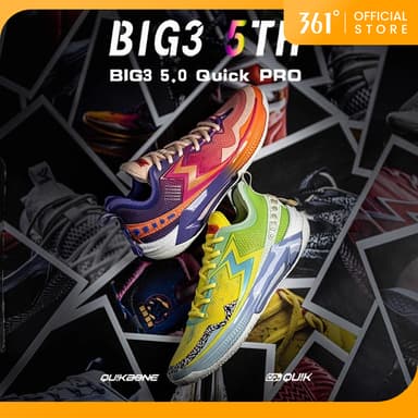 【จัดส่งในไทย】361 Degrees Big3 5.0 Quick Pro รองเท ้ าบาสเก ็ ตบอลผู ้ ชายทนต ่ อการสึกหรอแผ ่ นคาร ์ บอนเสถียรภาพ 672421111