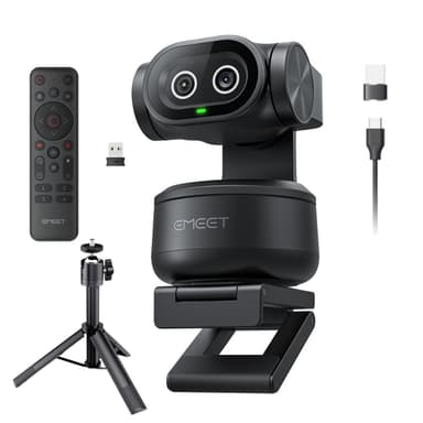 เว็บแคม 4K PTZ USB กล้อง EMET Pixy Dual-Camera AI ติดตามสําหรับสตรีมมิ่งและ OBS/Twitch/สวิทช์ 2 ใช้งานร่วมกับ