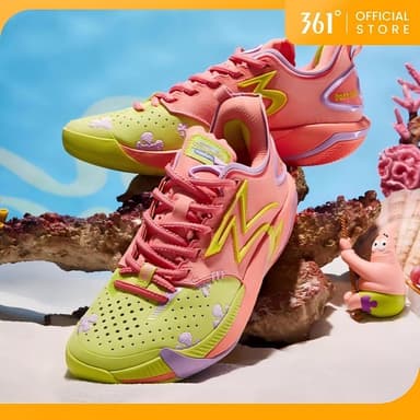 361 Degrees BIG3 6.0 Pro รองเท้าบาสเก็ตบอลสำหรับผู้ชาย สไตล์ / ความร่วมมือกับ SpongeBob SquarePants ระบายอากาศได้ดี รองรับแรงกระแทกระดับมืออาชีพ 672531109