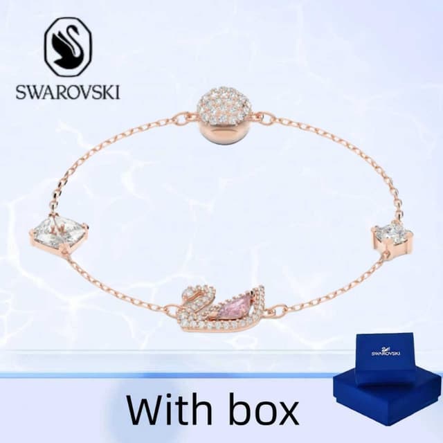 Swarovski (พร้อมกล่อง) ซื้อสร้อยข้อมือเครื่องประดับเงินแท้ ส