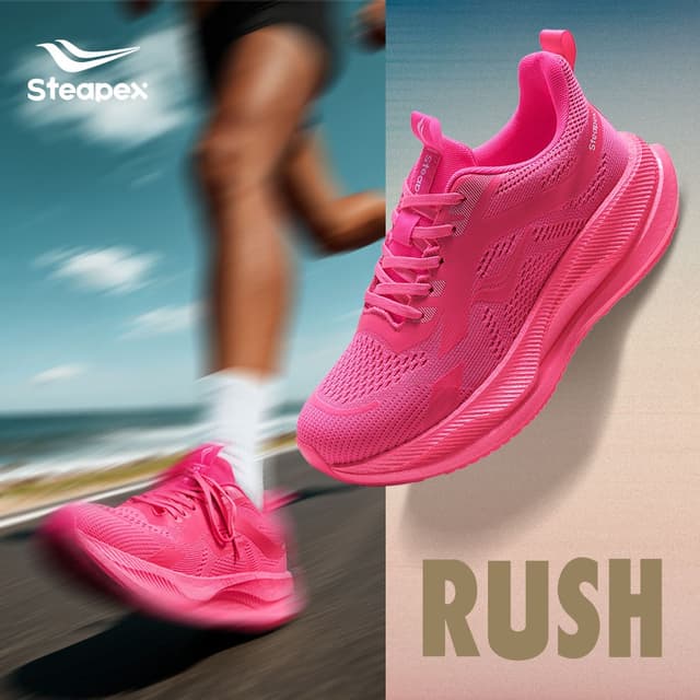 Steapex RUSH รองเท้าวิ่งสำหรับผู้ชายและผู้หญิง มาพร้อมพื้นโฟ