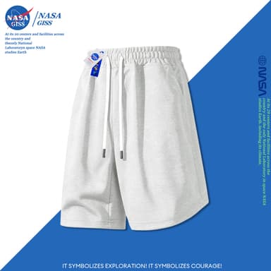 NASA กางเกงขาสั้นชายหญิง สไตล์ลำลอง summer Shorts ผ้านุ่ม เอวยางยืด หลวมและระบายอากาศ ทรงสวย ใส่สบาย
