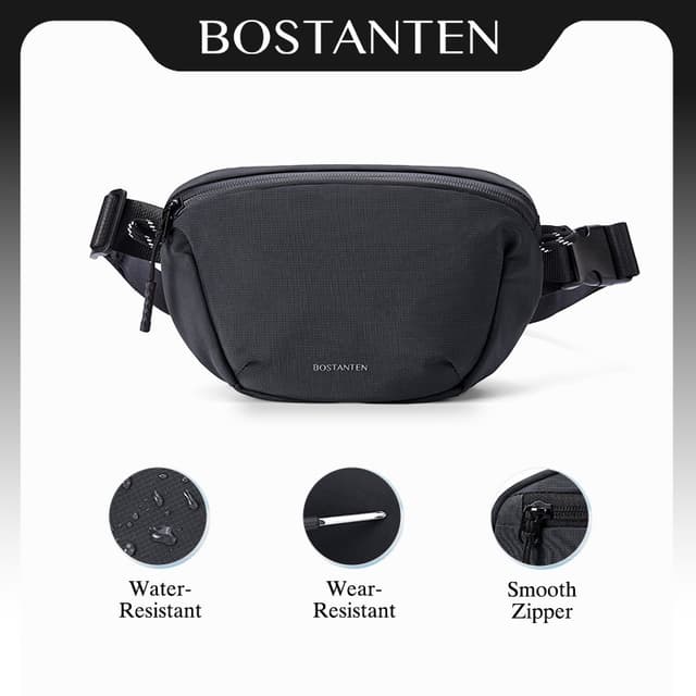 BOSTANTEN Jet กระเป๋าคาดเอวผู้ชาย กันน้ำ น้ำหนักเบา มินิมอล 