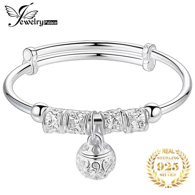 สร้อยข้อมือ เงินแท้ 92.5%  แบบปรับได้ เครื่องประดับย้อนยุค ส