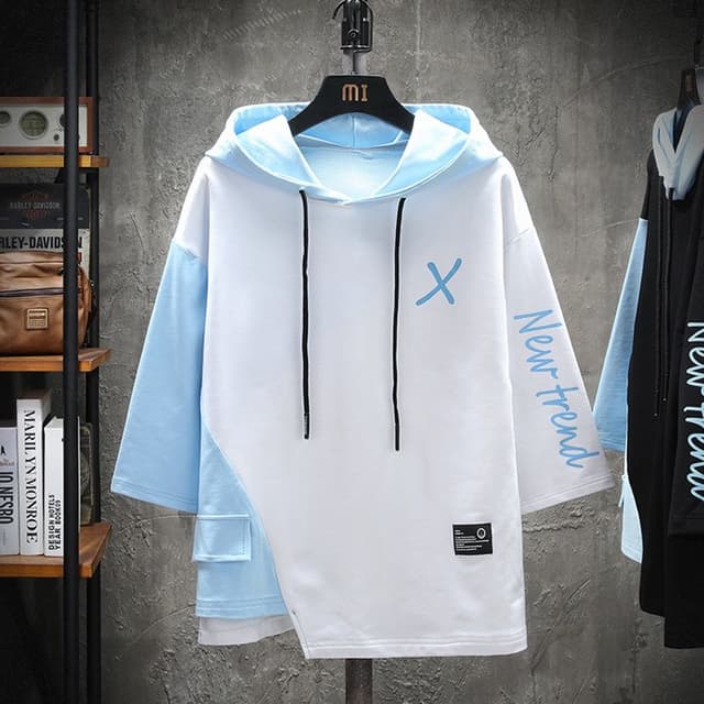 เสื้อยืดแขนสั้น มีฮู้ด แบบบาง ทรงหลวม ป้องกันแดด แฟชั่นฤดูใบ