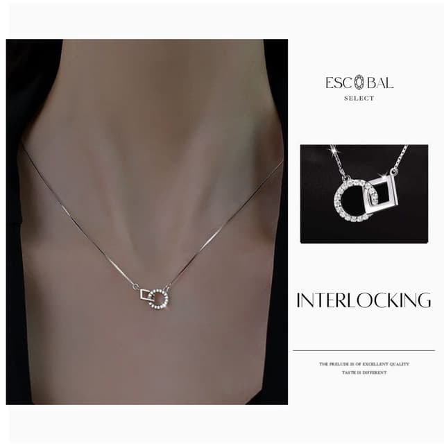 ESCOBAL จี้เงินแท้ Forever Signature สร้อยเงิน สร้อยเงินแท้ 