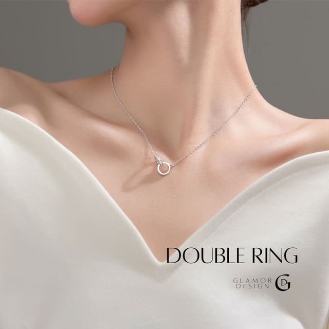 GLAMOR✨สร้อยคอเงินแท้ Double Ring รักเธอ รักกัน สร้อยเงิน สร