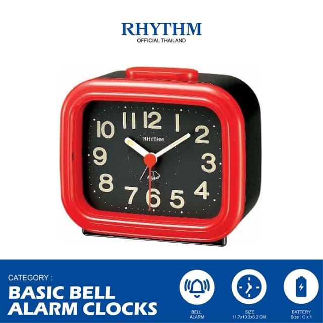 นาฬิกาปลุก RHYTHM นาฬิกาปลุกตั้งโต๊ะ เสียงปลุกดัง ขนาด 11.7 