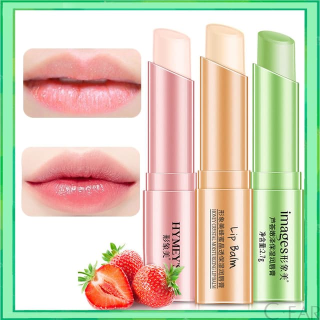 Strawberries ลิปบาล์มให้ความชุ่มชื้น กันน้ํา เปลี่ยนสีตามอุณ