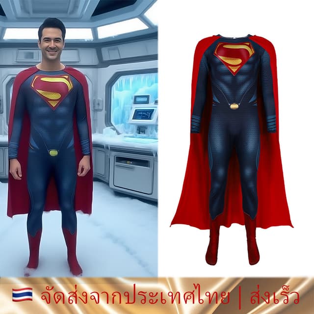🇹🇭 ชุดซุปเปอร์ฮีโร่ 2025 Superman Cosplay Costume เครื่องแ