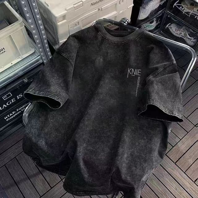 (จัดส่งตลอด 24 ชั่วโมง) เสื้อยืดฟอก ผ้าฝ้าย100 โอเวอร์ไซซ์ ส