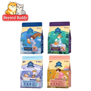 Buzz Netura - อาหารแมวเม็ด บัซซ์ เนทูร่า เกรนฟรี เม็ดแมว ปลาและไก่ แซลม่อน สูตรProtein X ถุง 1kg