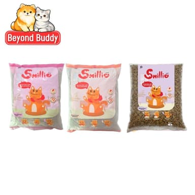 Smillie สไมล์ลี่ กินง่าย เม็ดแมว ลดเค็ม อาหารแมว แบบเม็ด แมวโต รส ปลา แซลมอน ทูน่า ขนาด 1 KG