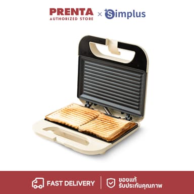 Simplus เครื่องทำแซนด์วิชกำลังไฟ 750W อบสองด้าน เครื่องทำอาหารเช้า แผ่นขยายคู่เคลือบสารกันติด SMZJ006