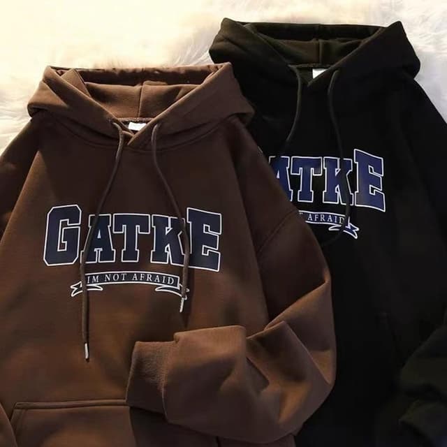 Oversize Hoodie เสื้อฮู้ดลายตัวอักษรโอเวอร์ไซซ์ ผ้านุ่มทรงหล
