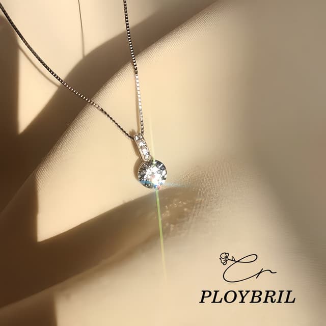 PLOYBRIL✨สร้อยคอเงิน Classy Key สร้อยคอเงินแท้925 จี้เพชร สไ
