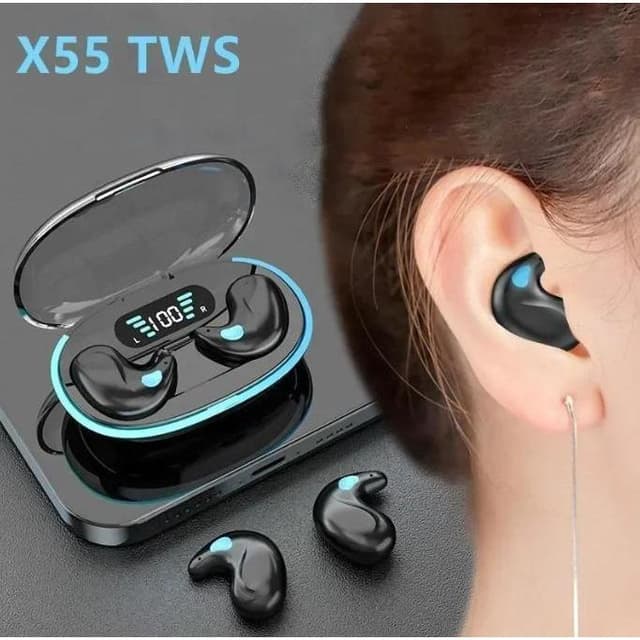 X55 หูฟังนอนไร้สาย (2 ของขวัญ:1 สต็กเกอร์การ์ตูนะ 1 ปรมกรุ่น