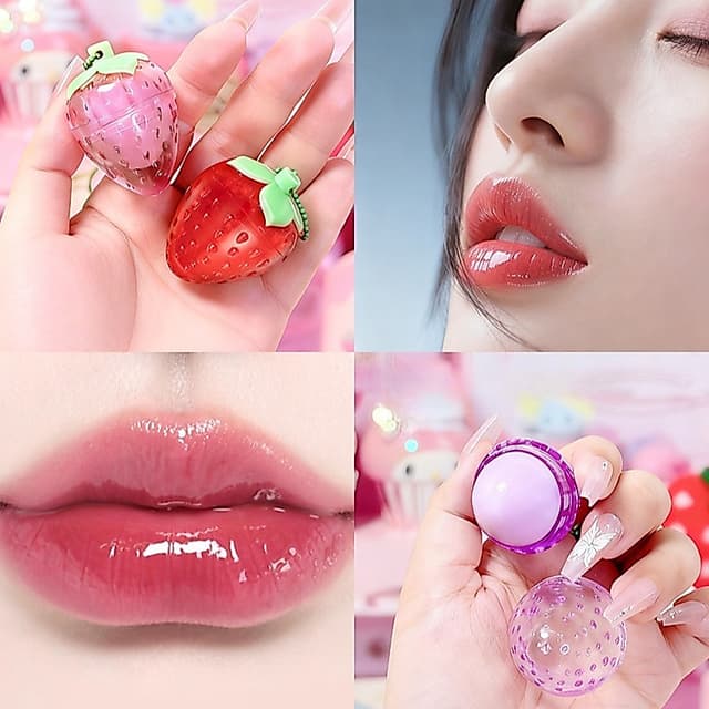 SR-shop:ลิปบาล์มรูปทรงสตรอว์เบอร์รี- ให้ริมฝีปากชุ่มชื้นขึ้น