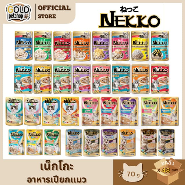 Nekko อาหารเปียกแมว ทุกช่วงวัย ยกลัง ( 4 โหล 48 ซอง)