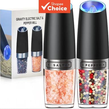 เครื่องบดพริกไทยไฟฟ้าพร้อมไฟ LED, โรงสีเกลือทะเลหยาบแบบปรับได้, เครื่องบดเครื่องเทศแบบพกพาสําหรับของขวัญครัวบ้าน
