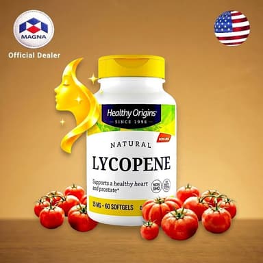เฮลท์ตี้ ออริจินส์ ไลโคปีน 15 mg x 60 เม็ด มะเขือเทศสกัด Healthy Origins Lycopene /กินร่วมกับ แอสต้าแซนทีน ไบโอติน คอ...
