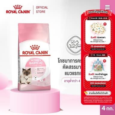 Royal Canin Starter Mother&Baby Cat 4kg อาหารแม่แมวตั้งท้อง-ให้นมและลูกแมวอายุต่ำกว่า 4 เดือน(Dry Cat Food, โรยัล คานิน)