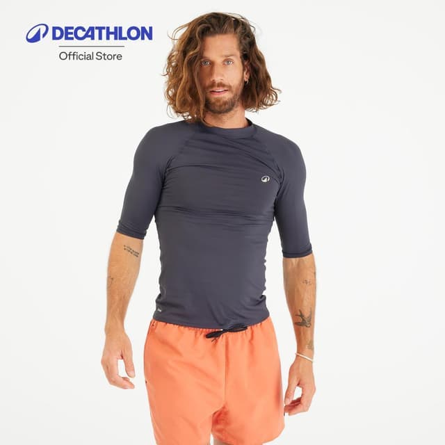 Decathlon Men’S Short Sleeve Uv-Protection T-Shirt - 100 เสื