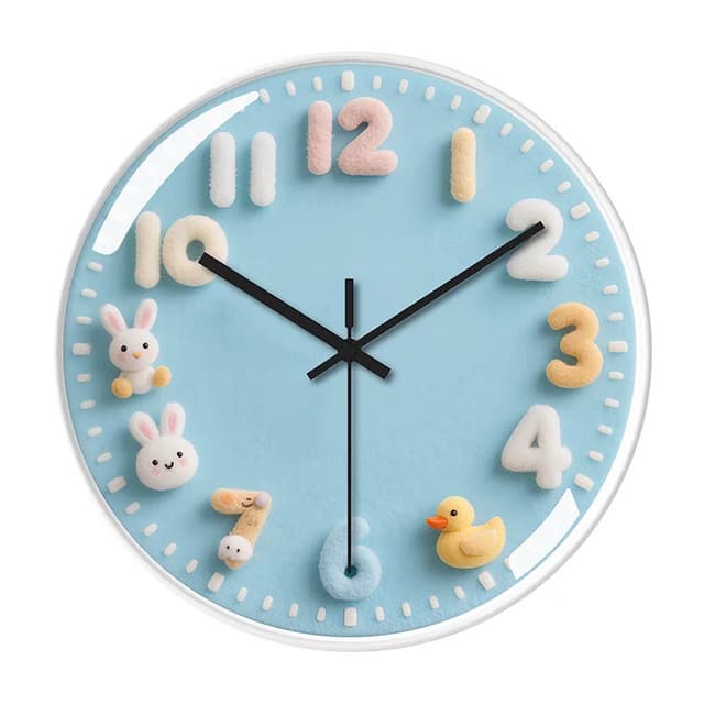 นาฬิกาแขวนผนังแบบเงียบ ลูกเล่น 3 มิติ ลายการ์ตูนสัตว์ สำหรับ