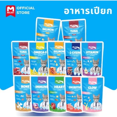 [New exclusive]MRVET 48 ซอง อาหารแมวเปียก  สูตรพิเศษไม่ใส่สารปรุงแต่งรส ช่วยดูแลระบบย่อยอาหารและเสริมภูมิคุ้มกัน