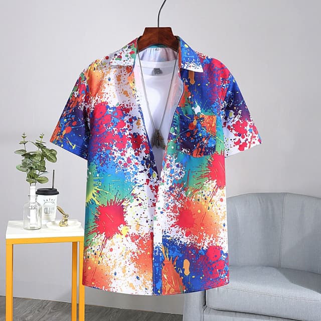 2026 เเสื้อสงกรานต์ เชิ้ตลายใหม่ล่าสุด106# เสื้อลายทะเล มีกร