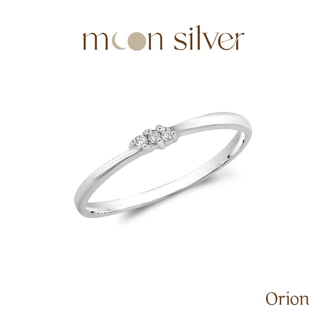 Moonsilver แหวนเงิน รุ่น Orion แหวนเงินแท้925 ฝังเพชร CZ แหว