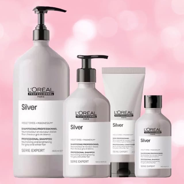 LOREAL SERIE EXPERT SILVER 200 300 500 1500 ML.แชมพูม่วง ครี
