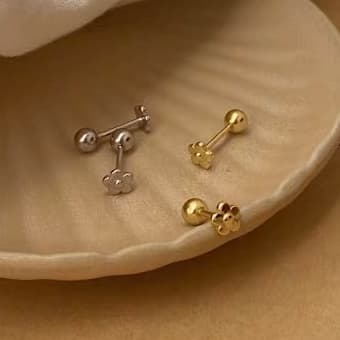 Suwann.na ต่างหู ต่างหูเงินแท้ จิว จิวเงินแท้ จิวดอกไม้ เงิน