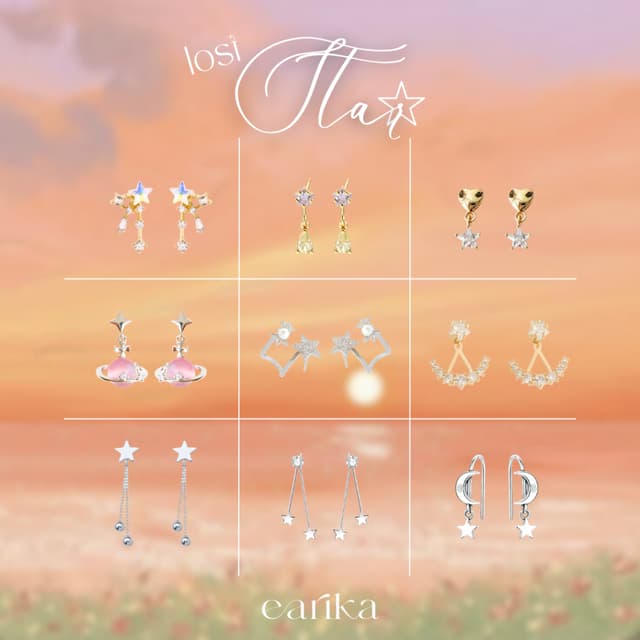 earika.earrings - lost star collection ต่างหูห้อยก้านเงินแท้