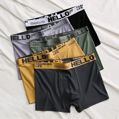 #143 HELLO Boxer ชุดชั้นในแฟชั่นบุรุษ กางเกงบ็อกเซอร์ ระบายอากาศ นุ่ม สบาย แห้งเร็ว ราคา ถูก Man Clothing