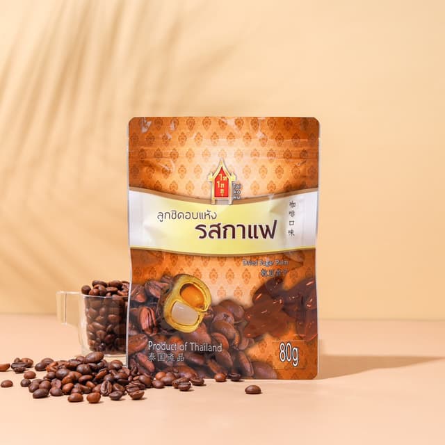 ลูกชิดอบแห้งไทโกกุ รสกาแฟ (Premium Grade) 80กรัม หวานน้อย พร