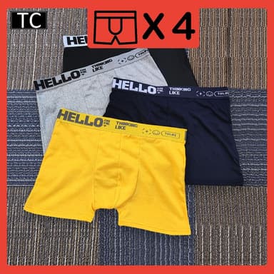 TC กางเกงในผู้ชาย (แพ็ค 4 ตัว4 สี) กางเกงชั้นในเด็กโตHELLO เนื้อผ้านิ่มใส่สบาย รุ่น635