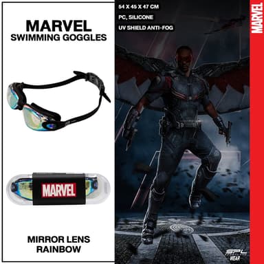 Marvel มาร์เวล แว่นตาว่ายน้ำ สำหรับว่ายน้ำ Swimming Goggles UV Shield Anti-Fog Silicone BK/WH (690)