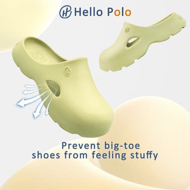 Hello Polo HP8006Wรองเท้าแตะ รองเท้าหัวโต เขียวมัทฉะ นุ่มและเสริมความสูง พื้นหนา กันลื่น สําหรับสตรี แฟชั่นฤดูร้อน