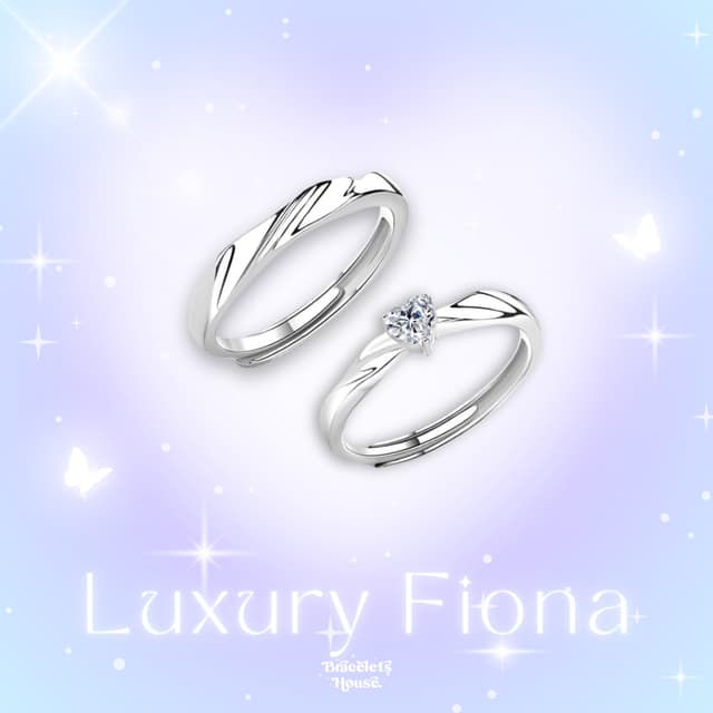 Braceletshouse 💜 แหวนคู่เงินแท้ Luxury Fiona 💘  [BB7-2]
