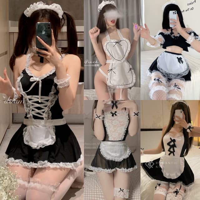 ชุดเมดแม่บ้าน ชุดนอนไม่ได้นอน ผ้าดี ราคาส่ง SET-015